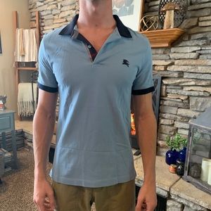 Blue men’s Burberry polo
